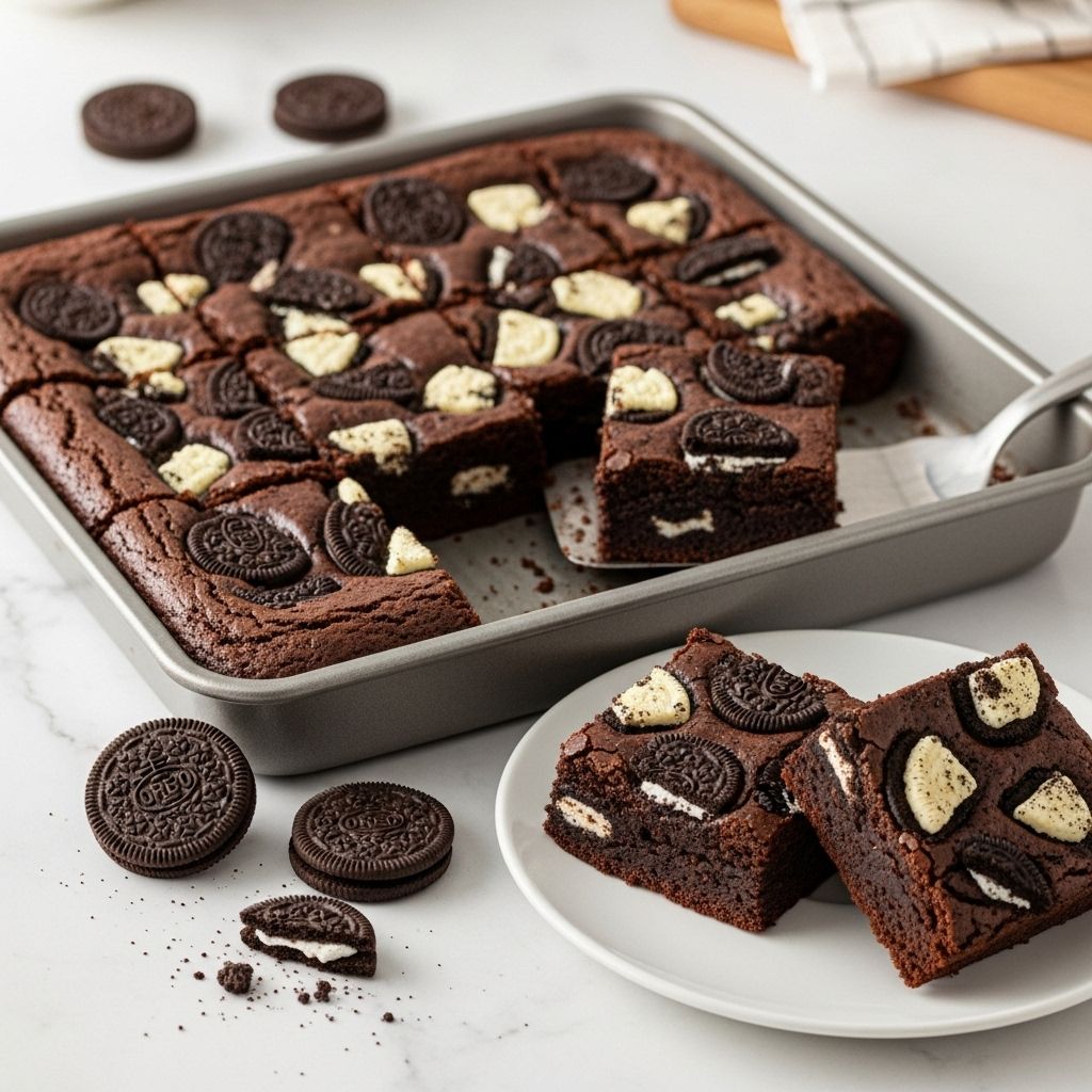 Gooey chocolate and creamy cookie bits come together in every rich, fudgy square.