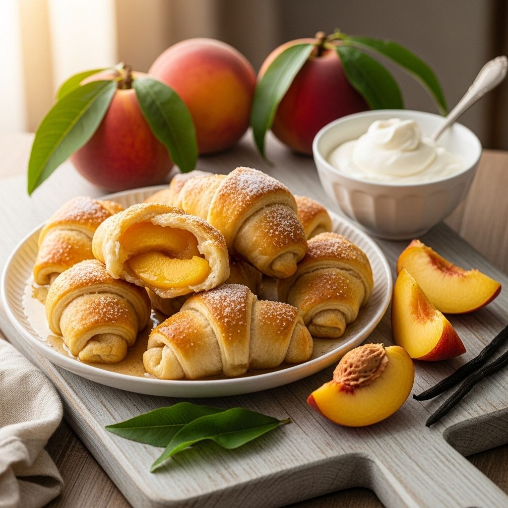 Fruit pockets bathed in rich buttery-cinnamon glaze for a simple dessert delight.
