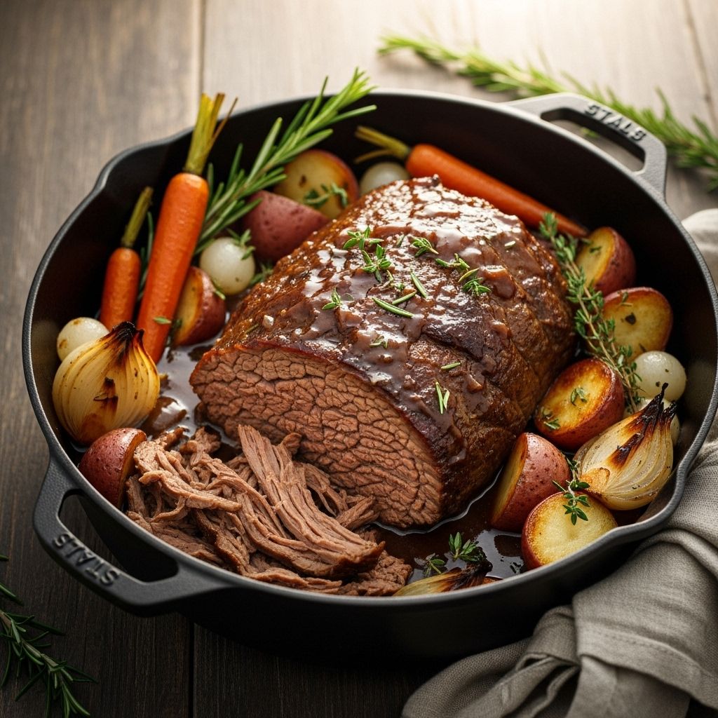 Slow-braised beef and root vegetables come together in an effortless, flavor-packed meal.