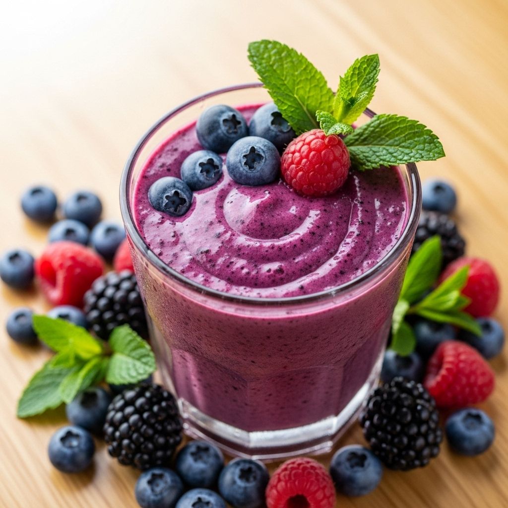A colorful drink packed with nutrients to kickstart energy and nourish your body.