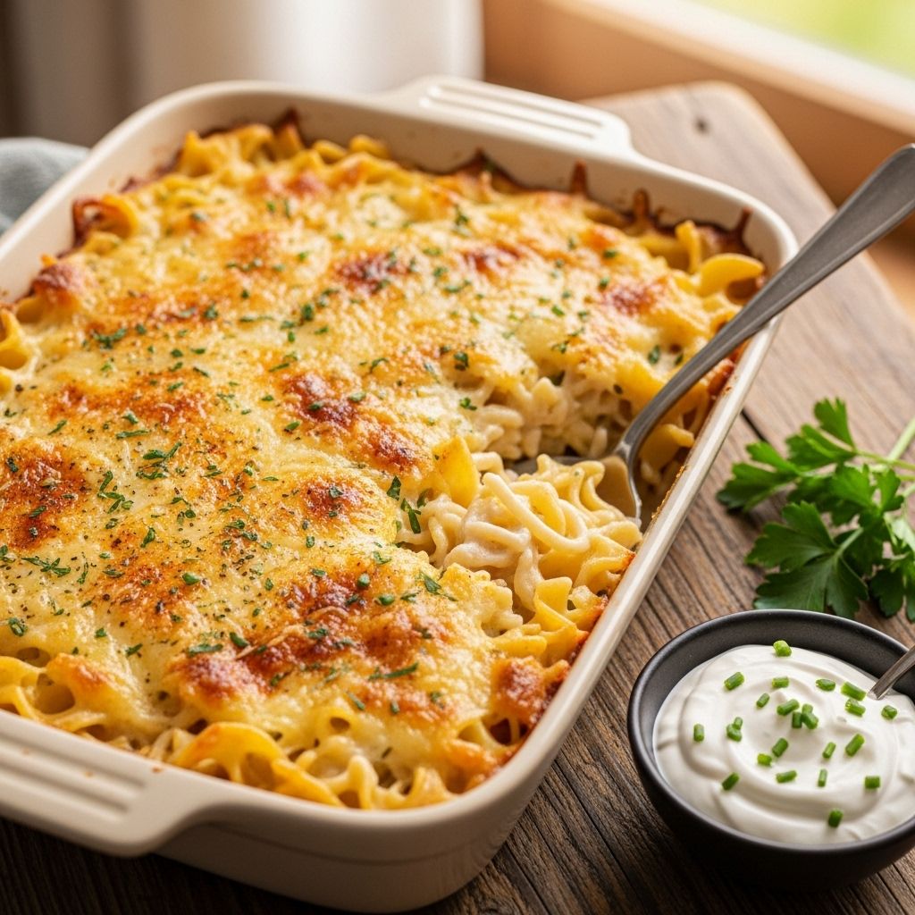 Velvety cheese and seasoned beef create a satisfying dinner that reheats beautifully.