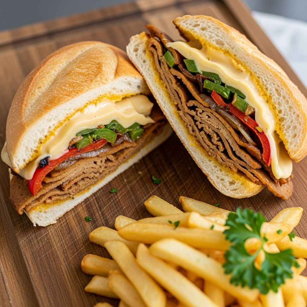 The Ultimate Vegan Cheesesteak: Flavorful, Satisfying, and Plant-Based Shredded mushrooms mimic steak texture for a truly satisfying plant-based bite.