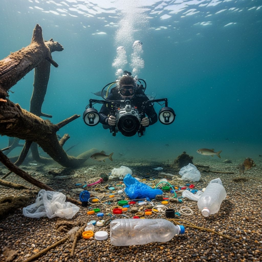 An underwater photographer documents the hidden epidemic of plastic pollution in the Great Lakes, shedding light on threats to ecosystems and communities.
