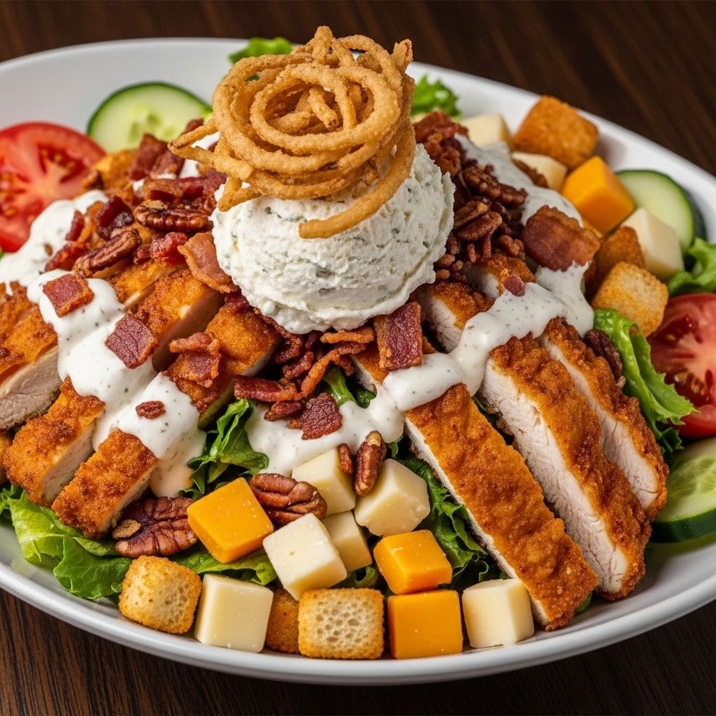 Not all salads are created equal—uncover the unhealthy truth lurking behind 10 popular restaurant salads and learn what to watch out for.