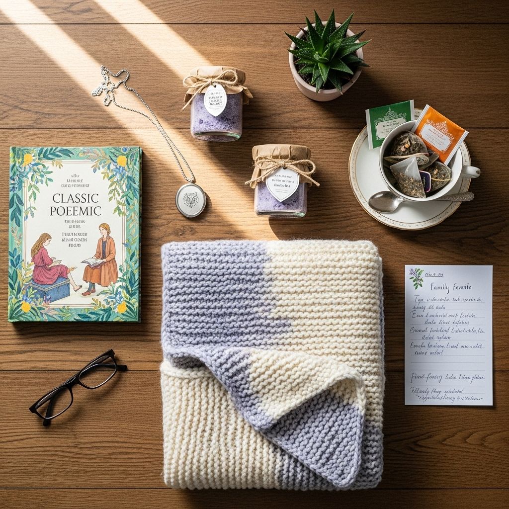 A curated collection of heartfelt surprises to comfort her heart and spark warm memories.