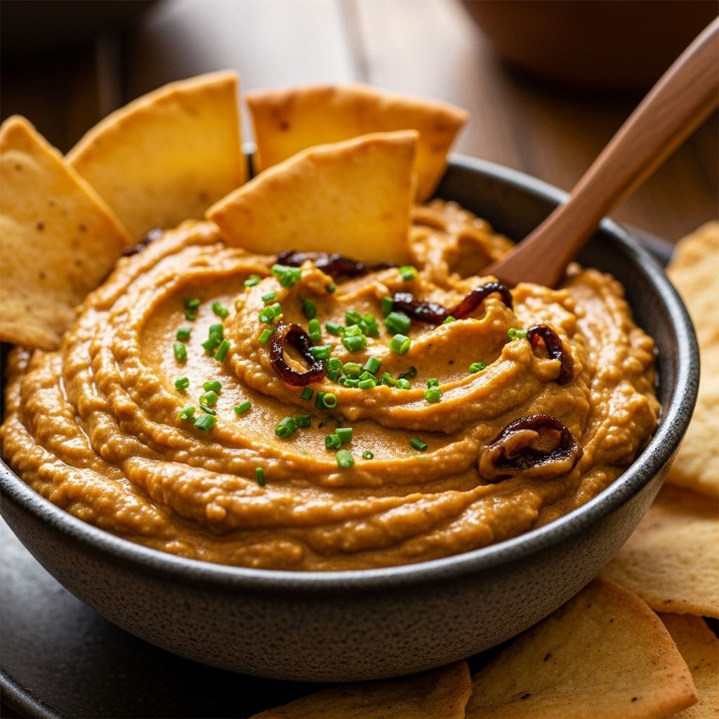 Discover how to make a classic, creamy caramelized onion dip that's 100% vegan, perfect for gatherings, and bursting with rich, savory flavor.