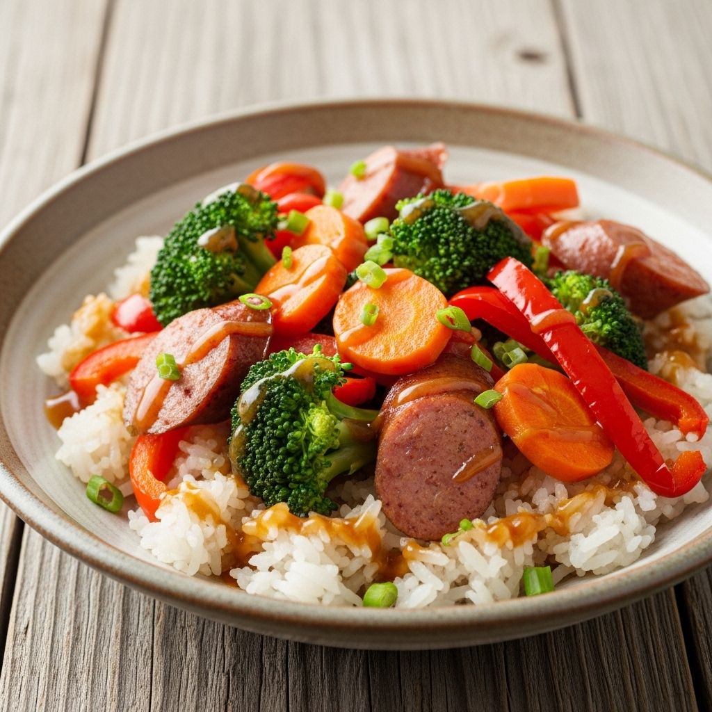 Discover a balanced sticky rice bowl bursting with veggies, protein, and dynamic flavors—all under 500 calories per serving.