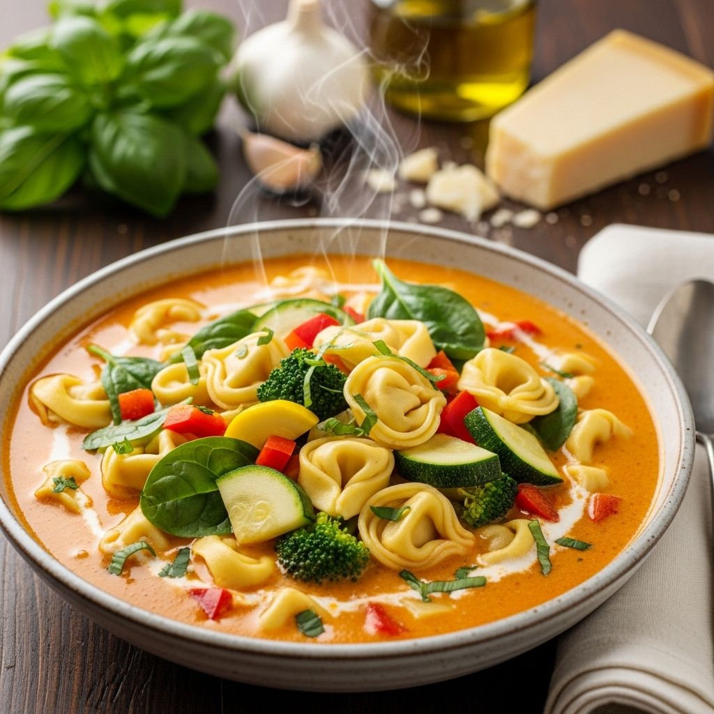 Transform mixed vegetables and cheese-filled pasta into a hearty, fuss-free weeknight meal.