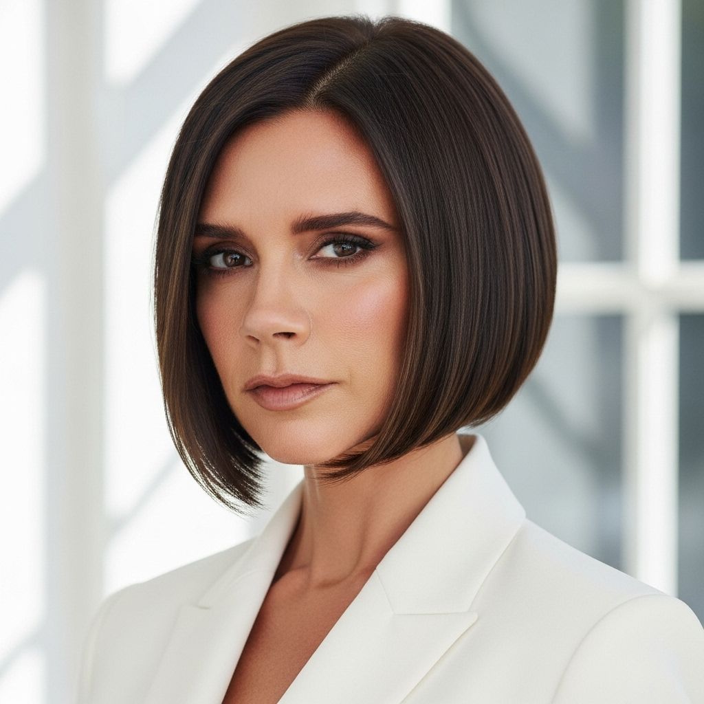 Victoria Beckham reimagines her signature 'Pob' bob with a chic, angular twist, inspiring a soft, wavy, and versatile trend for summer 2025.