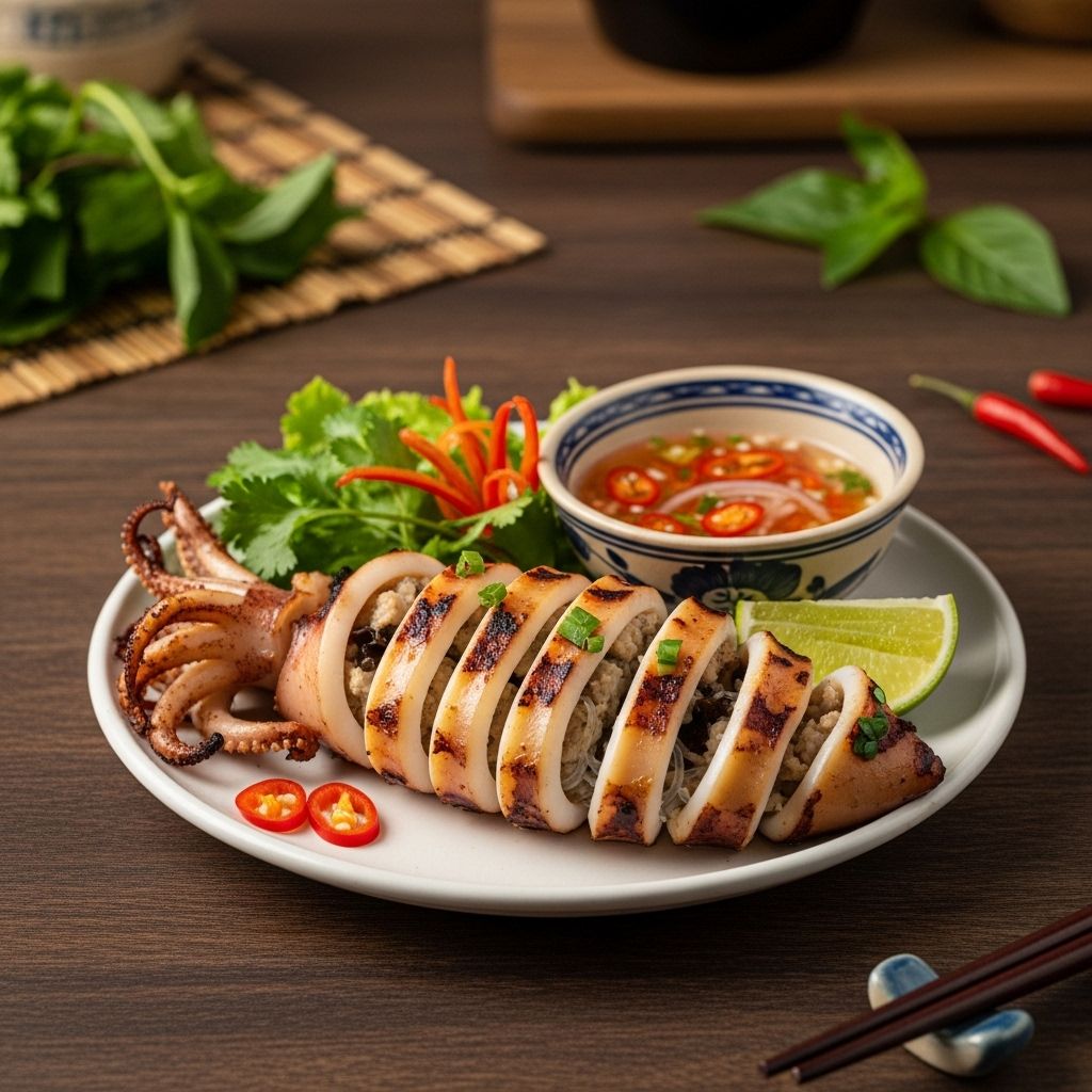 Charcoal transforms spiced pork and shrimp into juicy, savory rolls with a smoky finish.