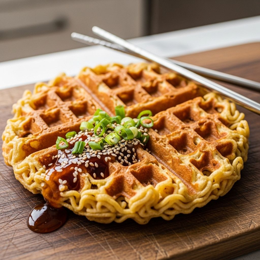 Press leftover noodles for a fun twist that delivers crunch and chew in every bite.