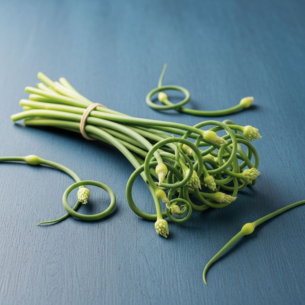 Explore garlic scapes: learn about their unique flavor, nutritional benefits, seasonal availability, storage, and creative culinary uses.