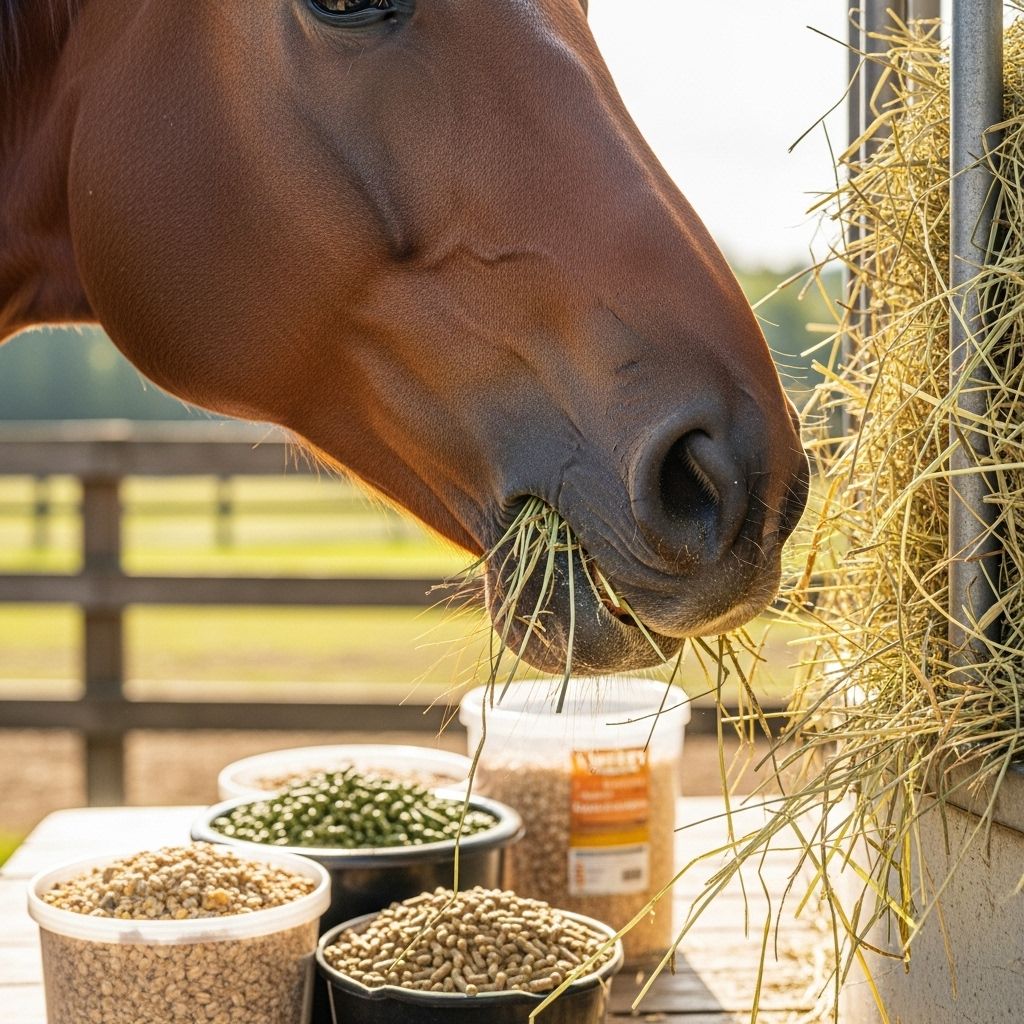 Unlock the essentials of equine nutrition: from pasture grass to supplements, keep your horse thriving year-round.