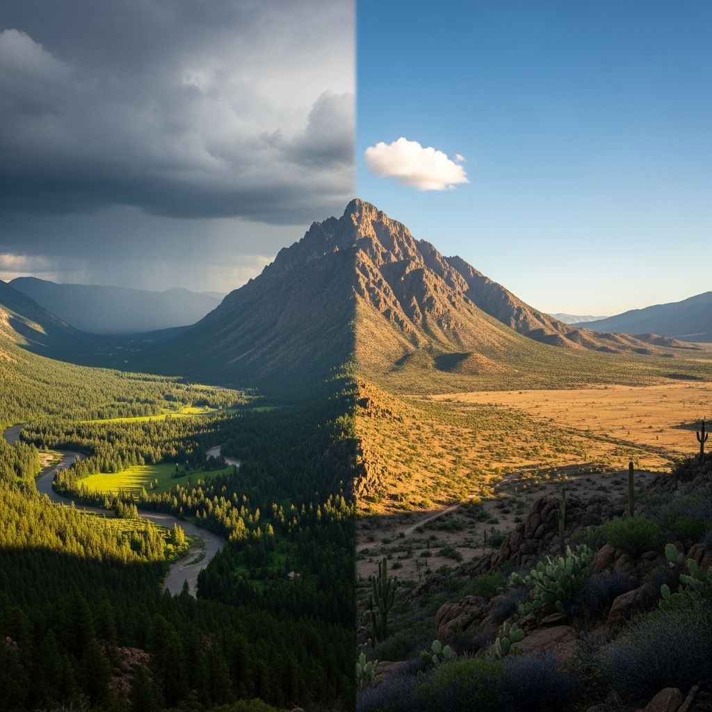 Discover how mountains create striking contrasts in ecosystems, forming lush regions and arid deserts through the remarkable rain shadow effect.