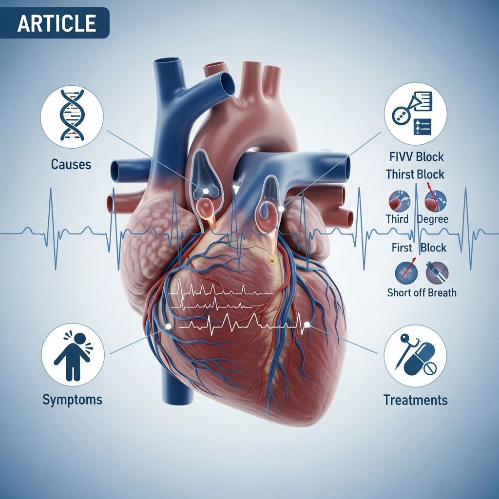 Get a comprehensive overview of heart block, including its causes, symptoms, types, risk factors, and essential treatments.