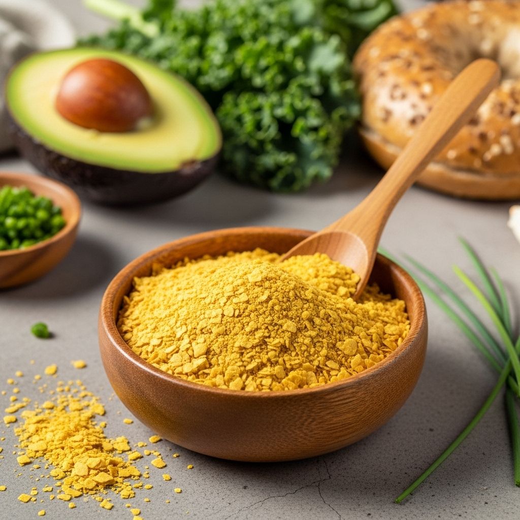 A savory, plant-based seasoning that enriches your meals with vital nutrients and protein.