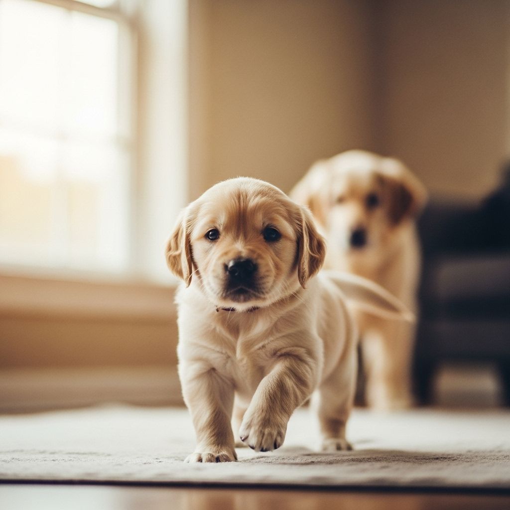 Each wobbly step marks essential milestones on a young canine’s path to confident movement.