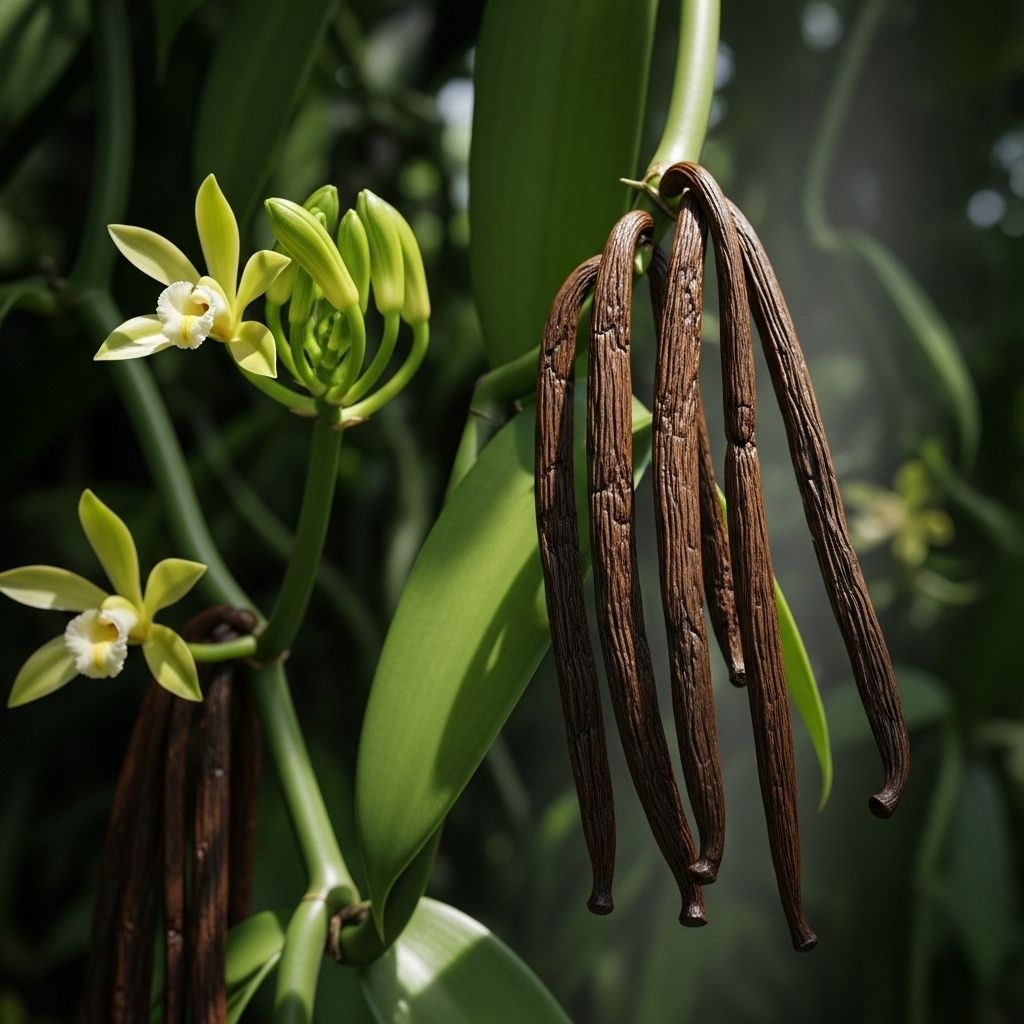 Centuries of expert pollination and curing shape each aromatic pod in tropical farms.