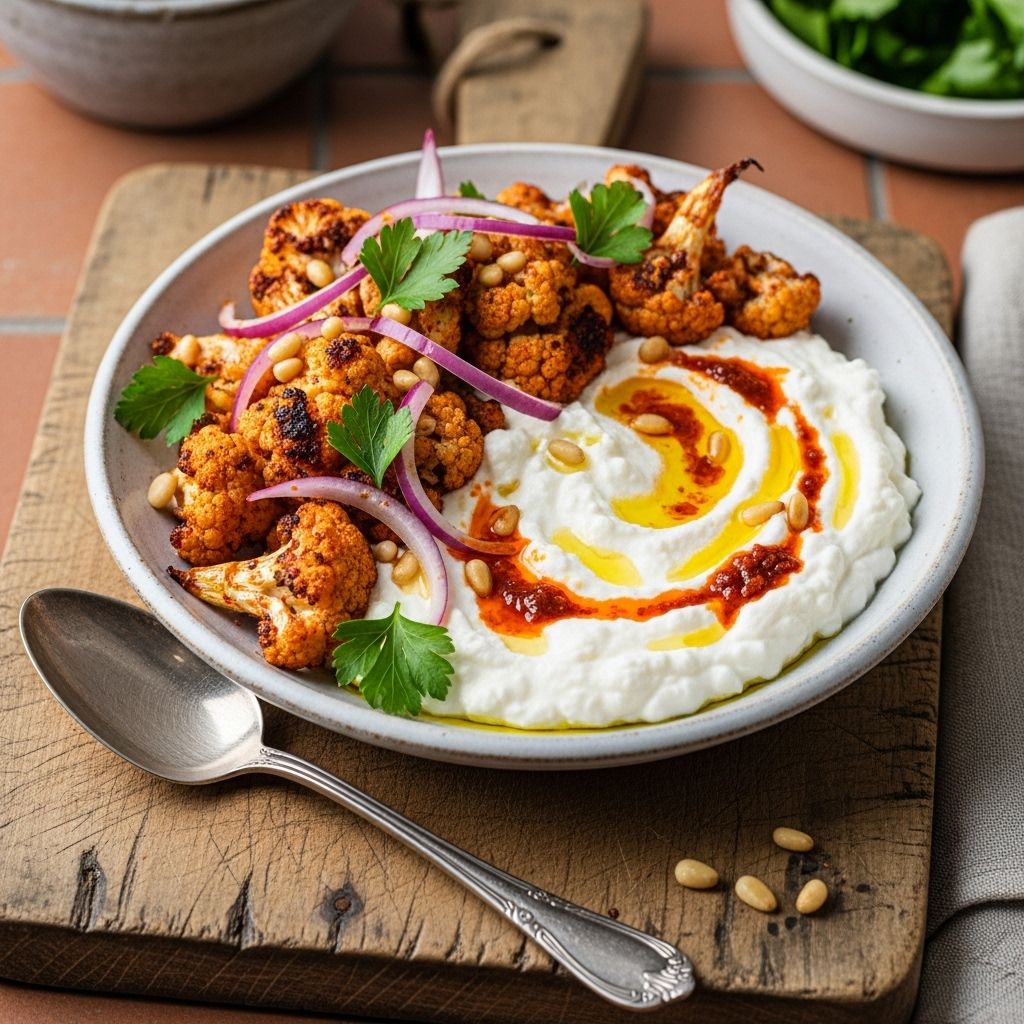 Discover a nutrient-dense, flavor-packed vegetarian centerpiece merging Middle Eastern spices with creamy, herby whipped cottage cheese.