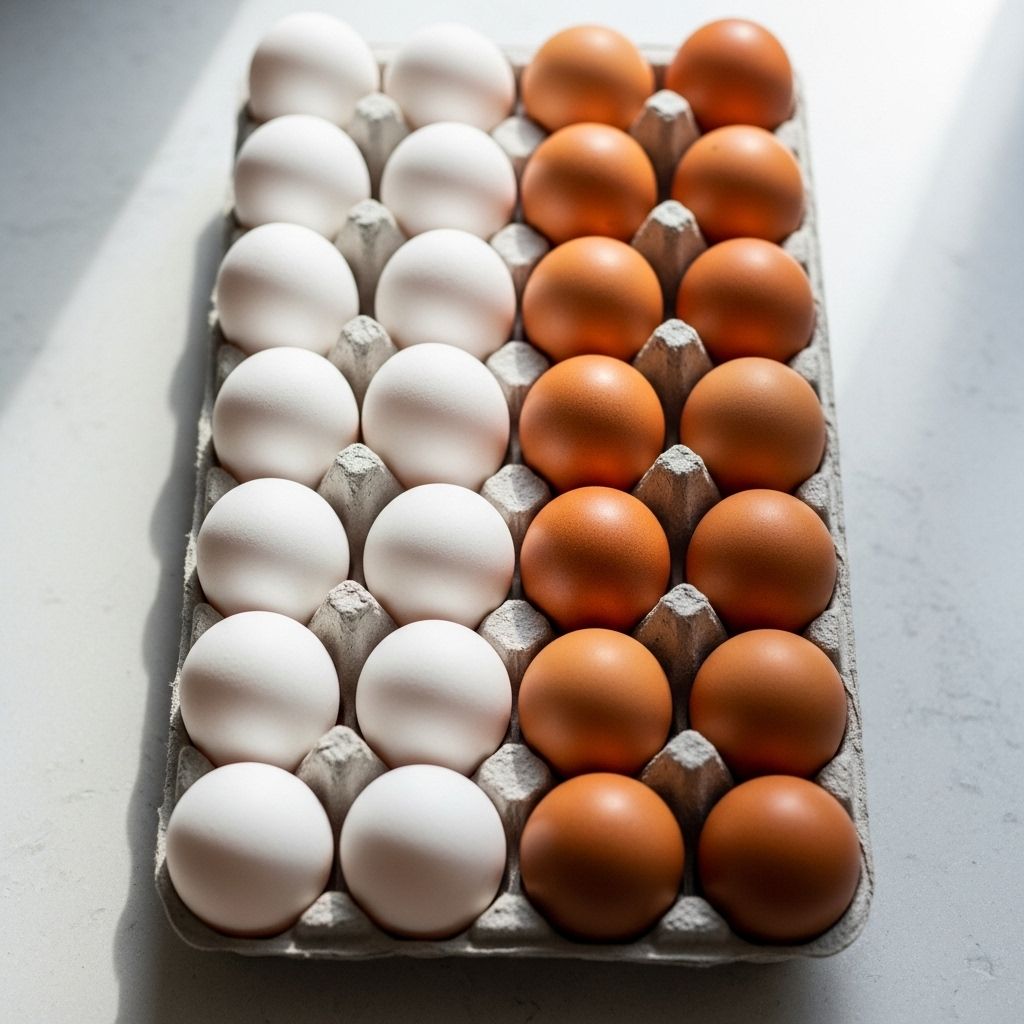 Shell pigment doesn’t affect flavor or nutrition, freshness and hen diet matter most.