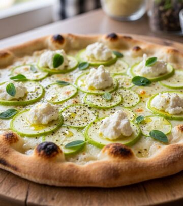Tangy labneh meets thin squash slices and aromatic spices for a fresh summer dish.