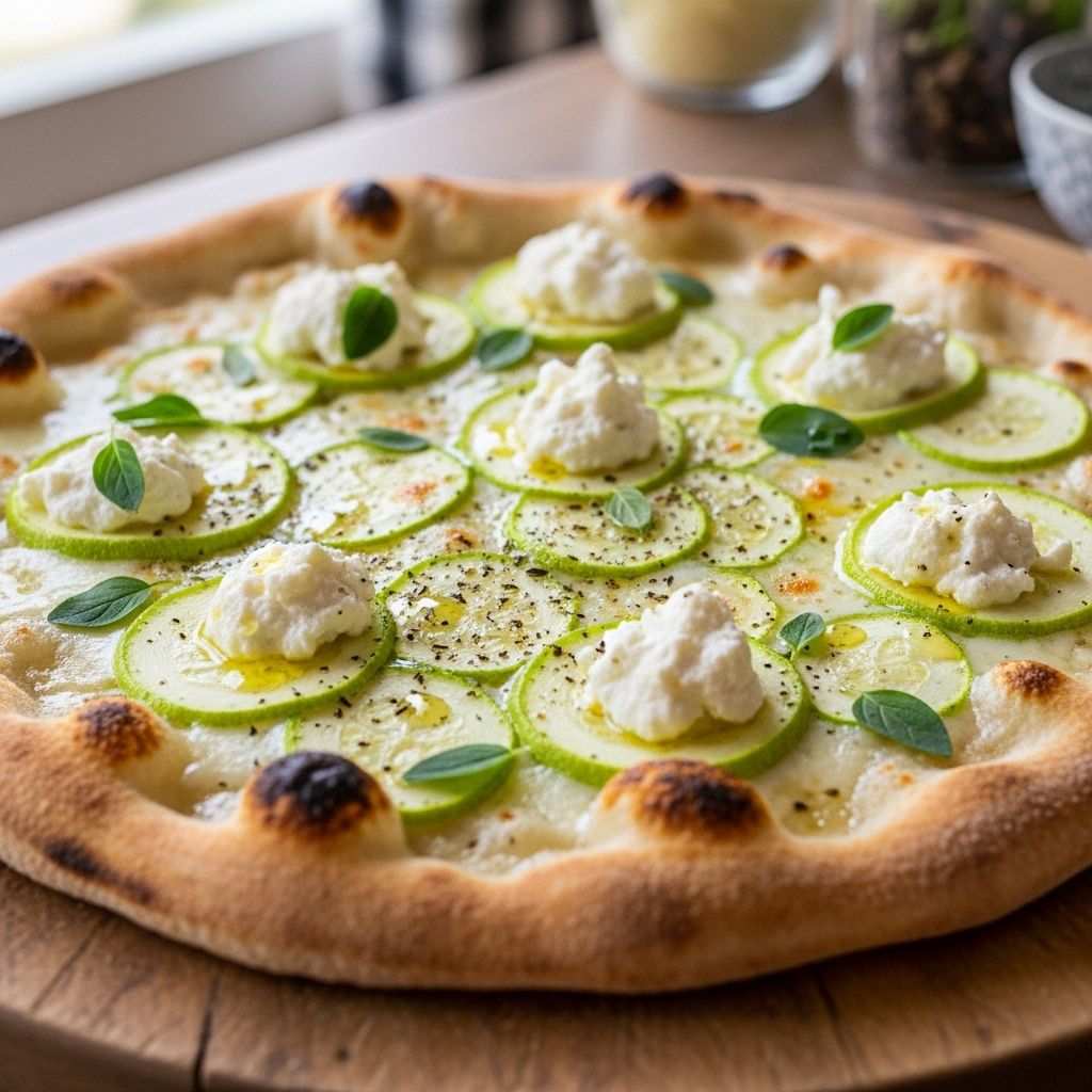 Tangy labneh meets thin squash slices and aromatic spices for a fresh summer dish.