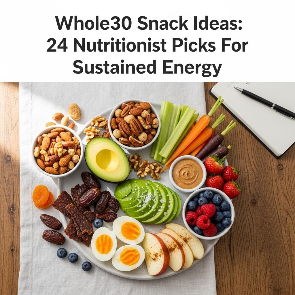 24 Best Whole30 Snack Ideas: Nutritionists’ Guide to Healthy, Compliant Snacking Fuel midday hunger with portable, whole bites that satisfy cravings without added sugars.