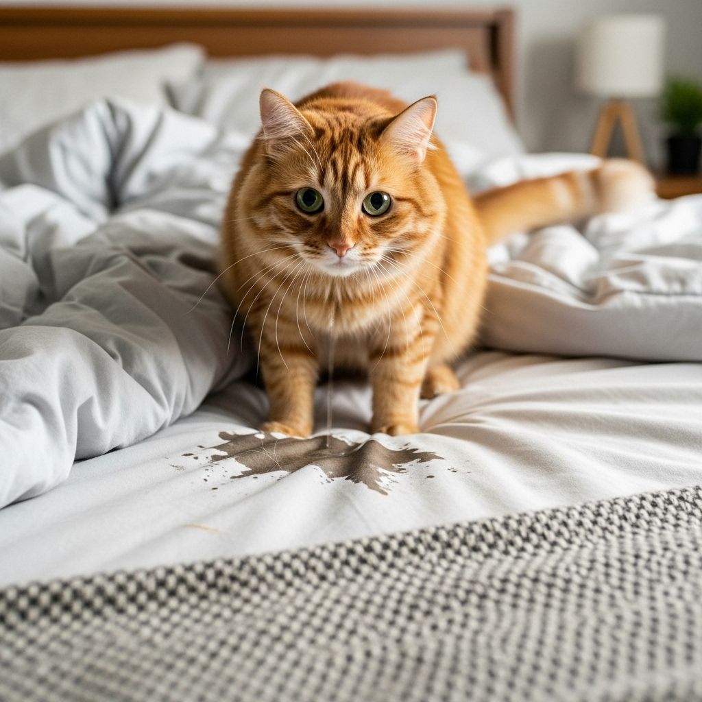 Discover the reasons behind your cat’s bed-peeing and expert guidance to restore peace to your home.