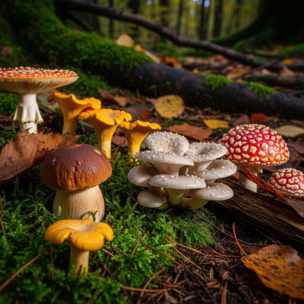 A complete guide to foraging wild mushrooms: identification, safety, and ethical harvesting principles.