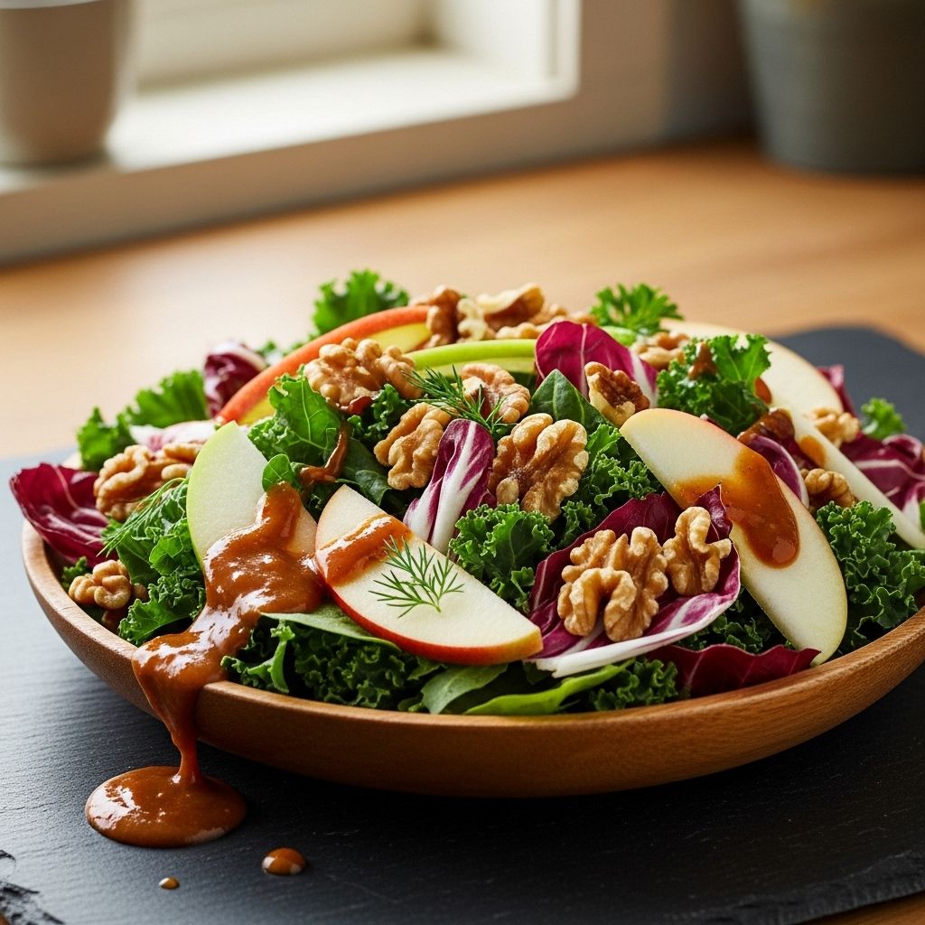 A hearty blend of crisp fruits and nutty crunch, brought to life by a savory flavor boost.
