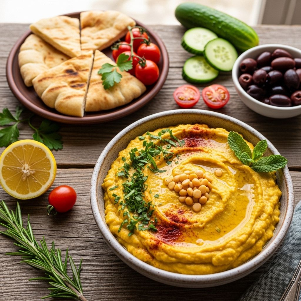 Discover a nourishing, protein-rich yellow split pea dip infused with Mediterranean flair—perfect for snacking, parties, and healthy eating.