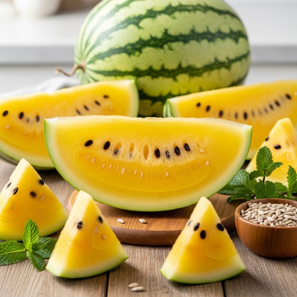 Yellow Watermelon: Nutrition, Benefits, and Unique Qualities Golden-fleshed fruit offers a sweeter taste, hydrating benefits, and antioxidants.