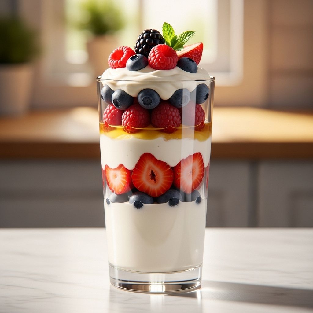 Yogurt Cream and Berries Recipe Velvety vanilla-infused goodness meets vibrant fruit for a refreshing start to any day.
