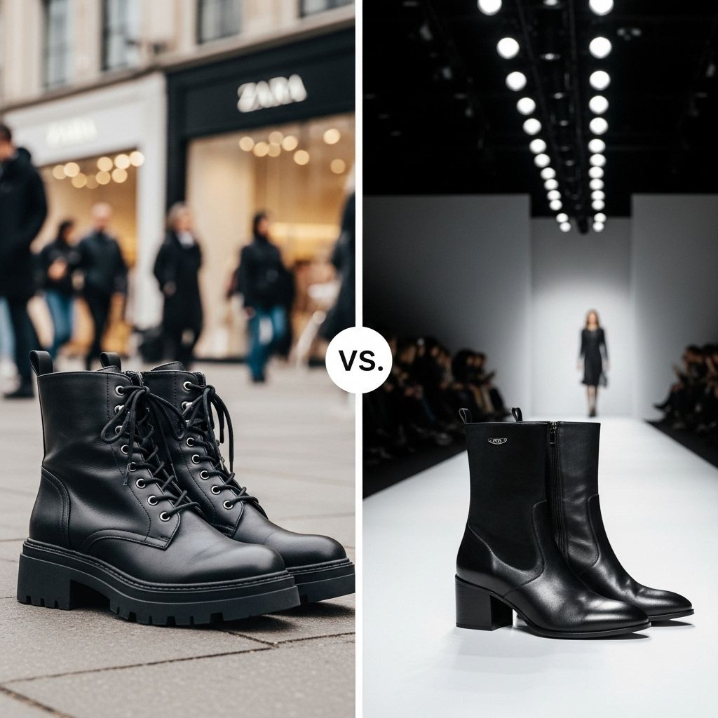 Can you spot the difference between affordable Zara boots and high-end designer footwear in today's fast-moving fashion scene?