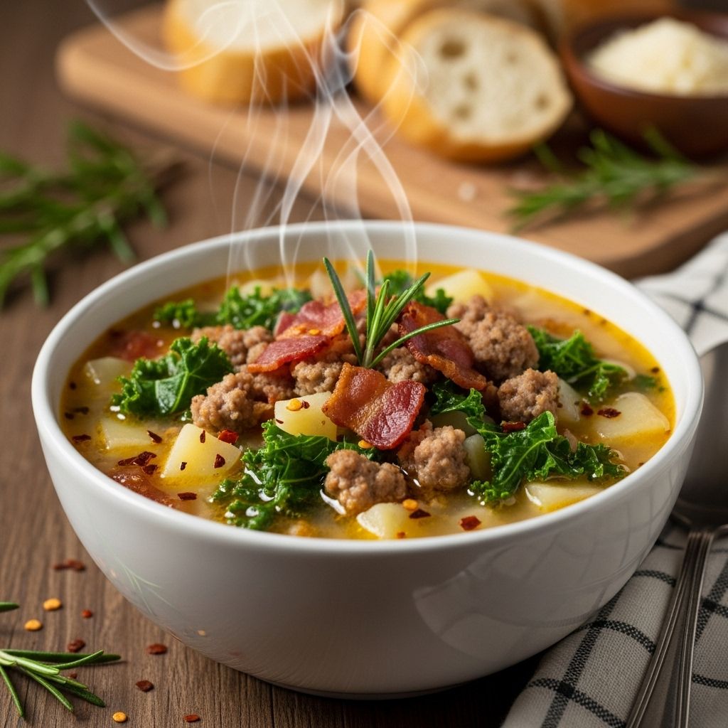 Unlock savory depths of sausage, bacon, and creamy potatoes for restaurant-style comfort.