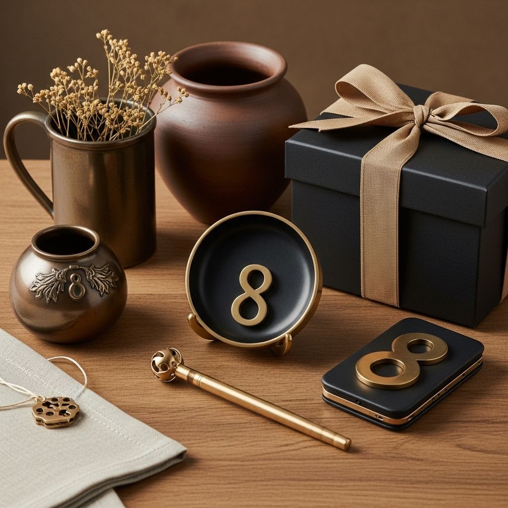 Discover the perfect gifts for your 8th anniversary—traditional bronze, pottery, modern lace, and more!