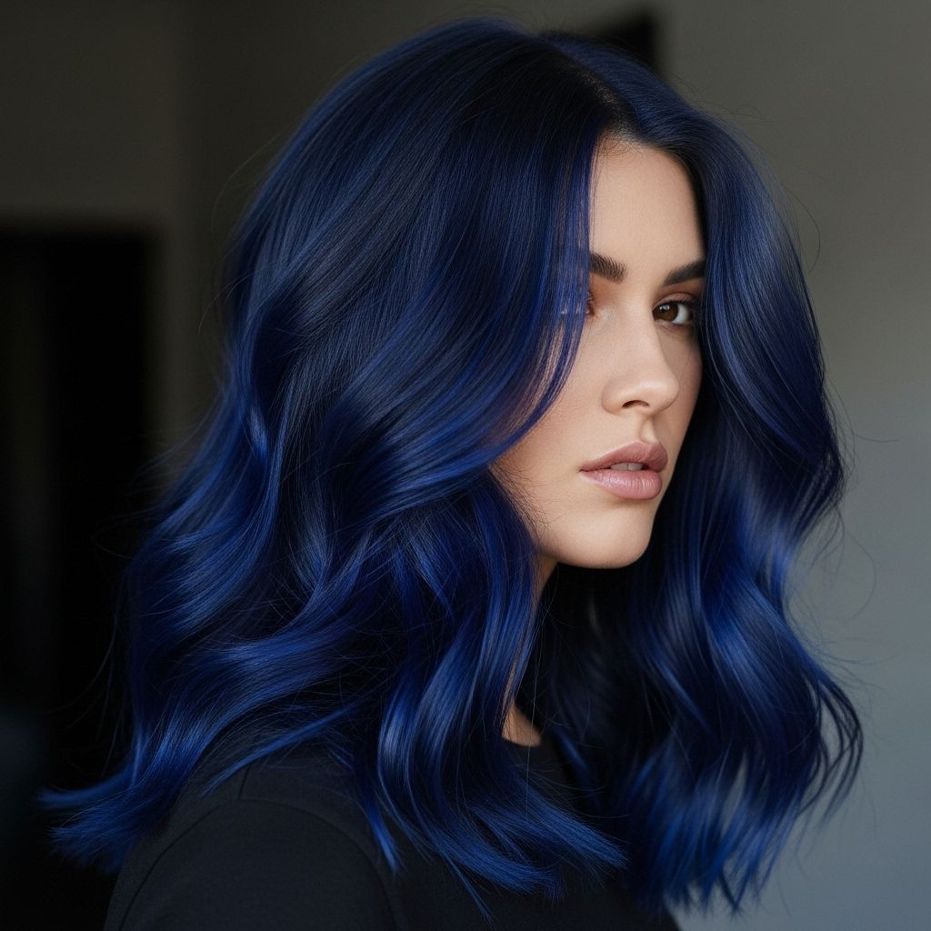 Explore vibrant, bold, and creative dark blue hair ideas—from blue-black hues to vivid highlights and ombré transformations.