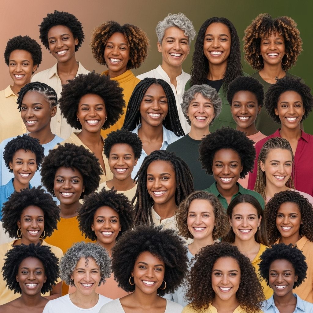 A dynamic showcase of natural hair—confidence, heritage, and beauty in every curl, coil, and wave.