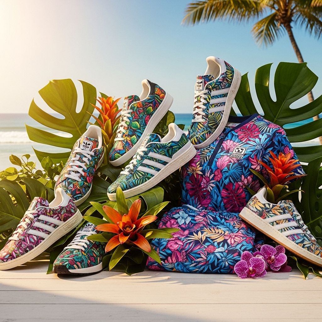 A decade of tropical prints, Brazilian energy, and fashion-forward fitness from adidas and FARM Rio.