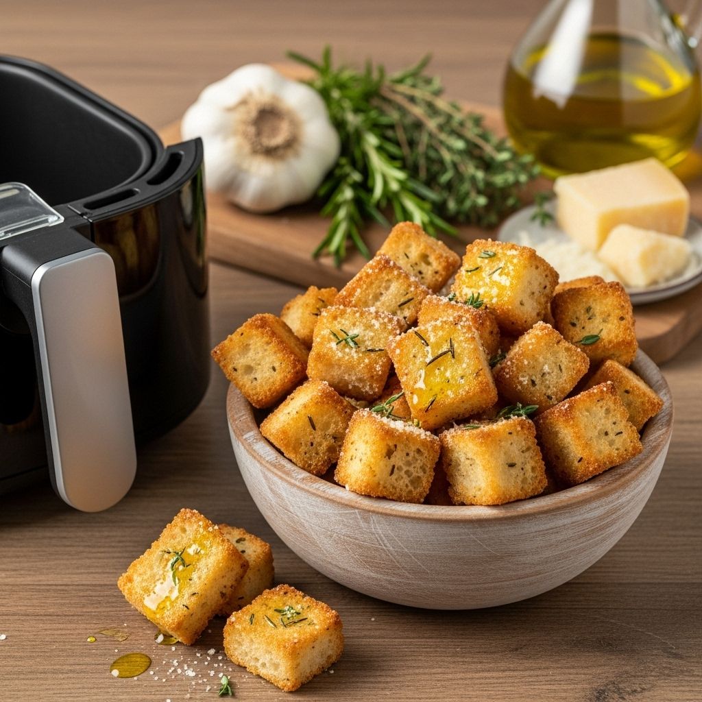 Air Fryer Homemade Croutons Recipe: Crisp, Flavorful, and Easy Discover how to transform basic bread into crunchy, golden croutons using your air fryer with simple ingredients and fast prep.