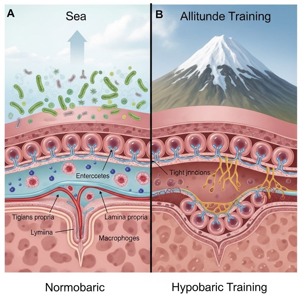 Altitude Training’s Impact on Intestinal Barrier Function: Physiological Mechanisms, Risks, and Adaptations Workouts in thin air can strain the digestive lining, making recovery support essential.