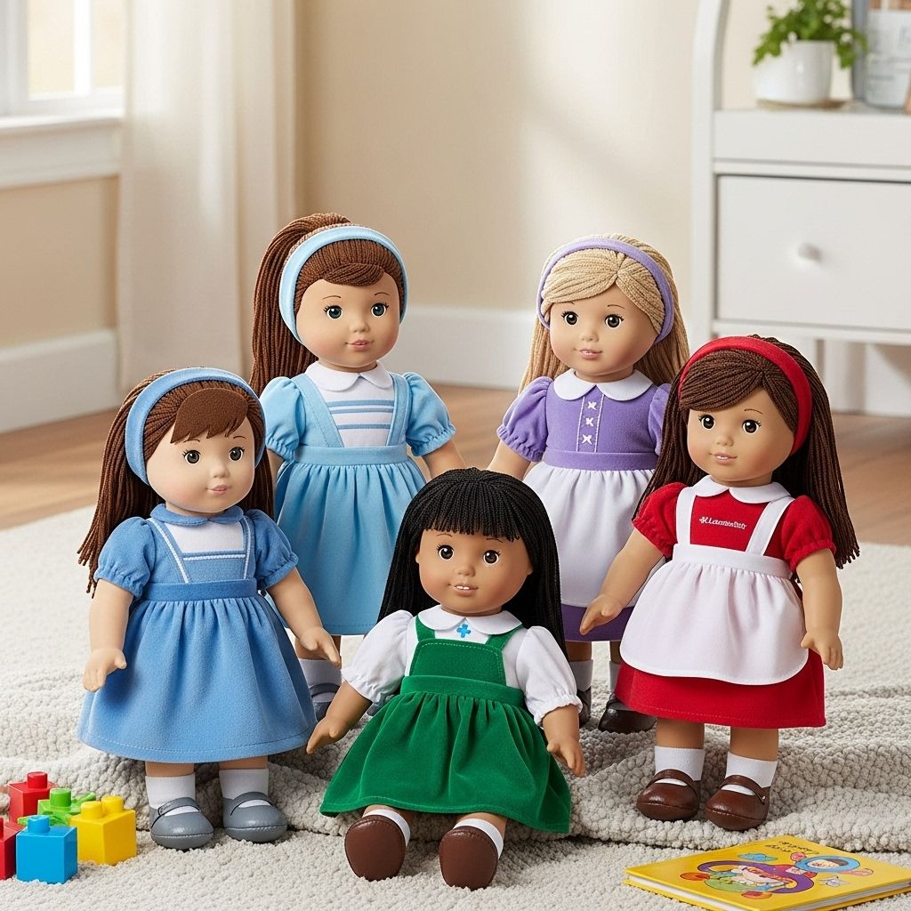 Soft knit bodies and sewn-on outfits make storytime come alive for little history fans.