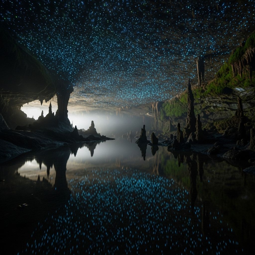 Step inside New Zealand’s glow worm caves and discover the magical spectacle where art, science, and evolutionary wonders intertwine.