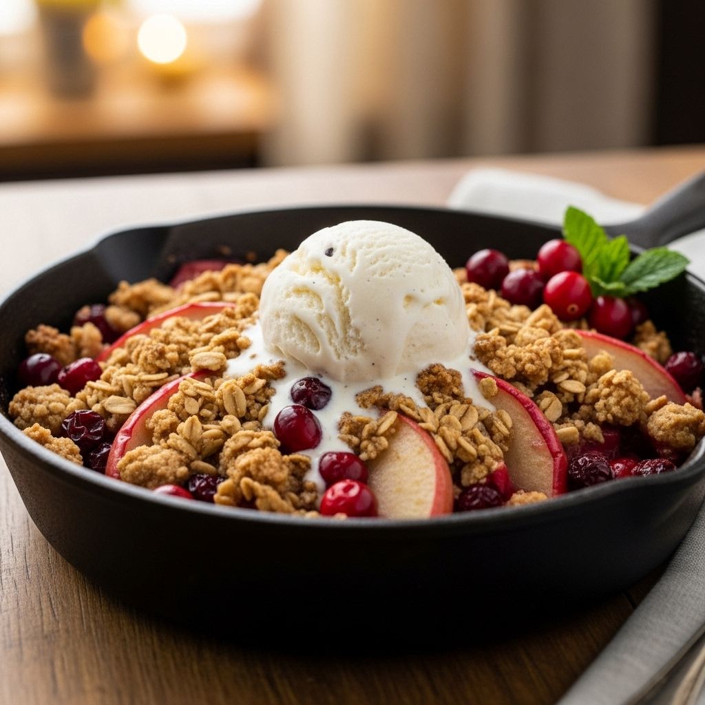 Apple and Cranberry Crisp: A Cozy, Nutritious Dessert for All Seasons Warm baked apples and tart cranberries come together in this crowd-pleasing crisp, perfect for weeknights or festive gatherings.