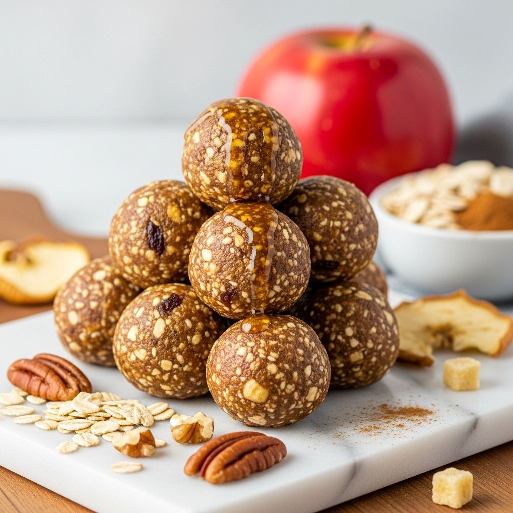 Wholesome, naturally sweet energy balls packed with apples, oats, and nuts—perfect for quick and healthy snacking anytime.