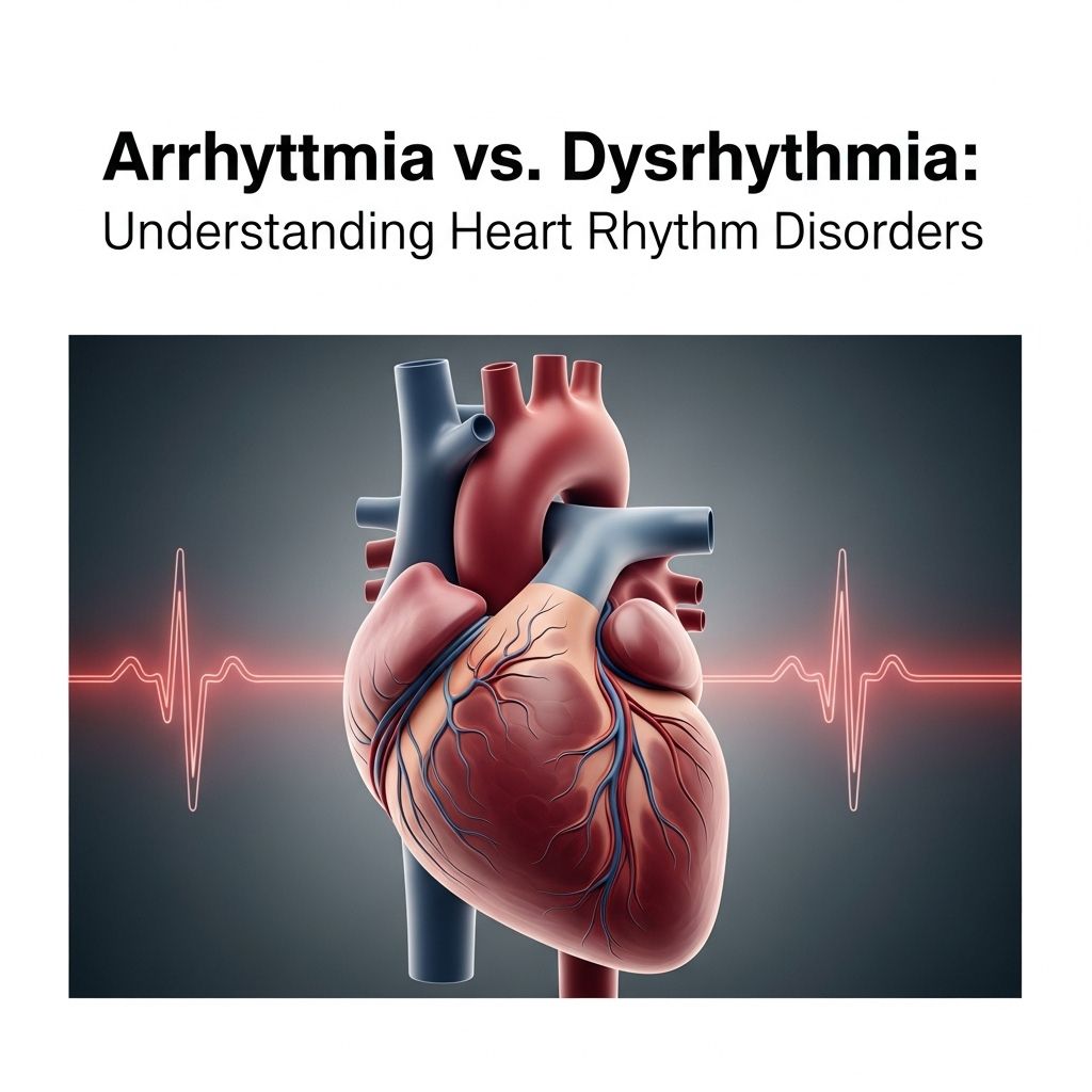 Learn the similarities, differences, causes, symptoms, types, and approaches to heart rhythm problems known as arrhythmia and dysrhythmia.