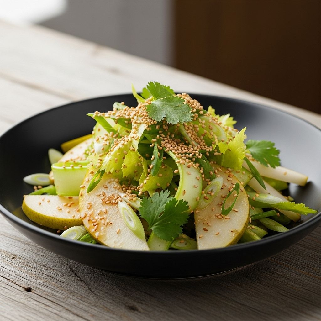 Discover a refreshing, nutrient-rich Asian pear and celery salad that balances crisp textures, bright flavors, and a tangy sesame-ginger dressing.