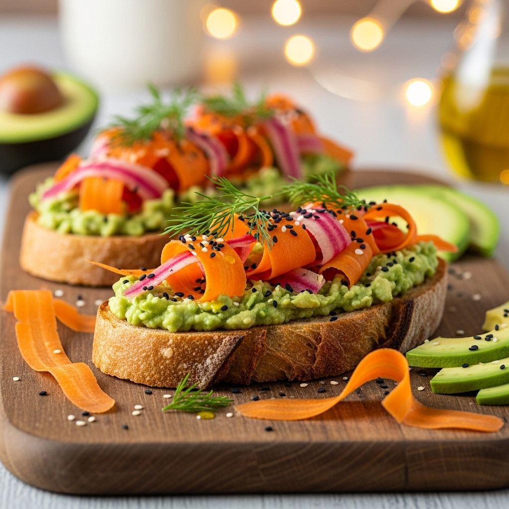 Avocado and Carrot Tartines: A Nutritious, Eye-Healthy Recipe A vibrant, nutrient-rich tartine recipe brimming with flavors, antioxidants, and eye-healthy benefits ideal for breakfast, brunch, or a light meal.