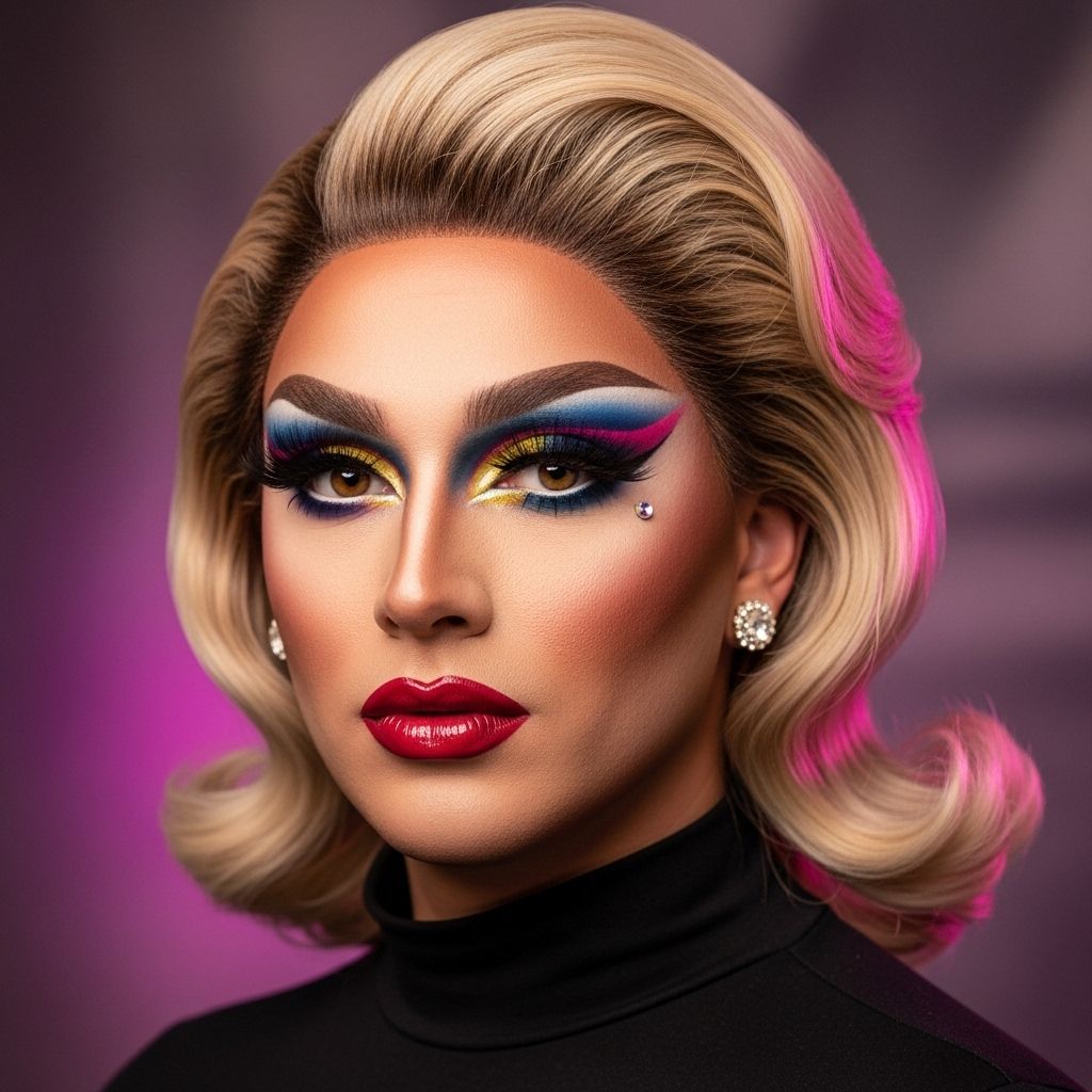 Step inside the artistry and fierce self-expression of Baby Love’s blue-themed drag transformation in Cosmo Queens.