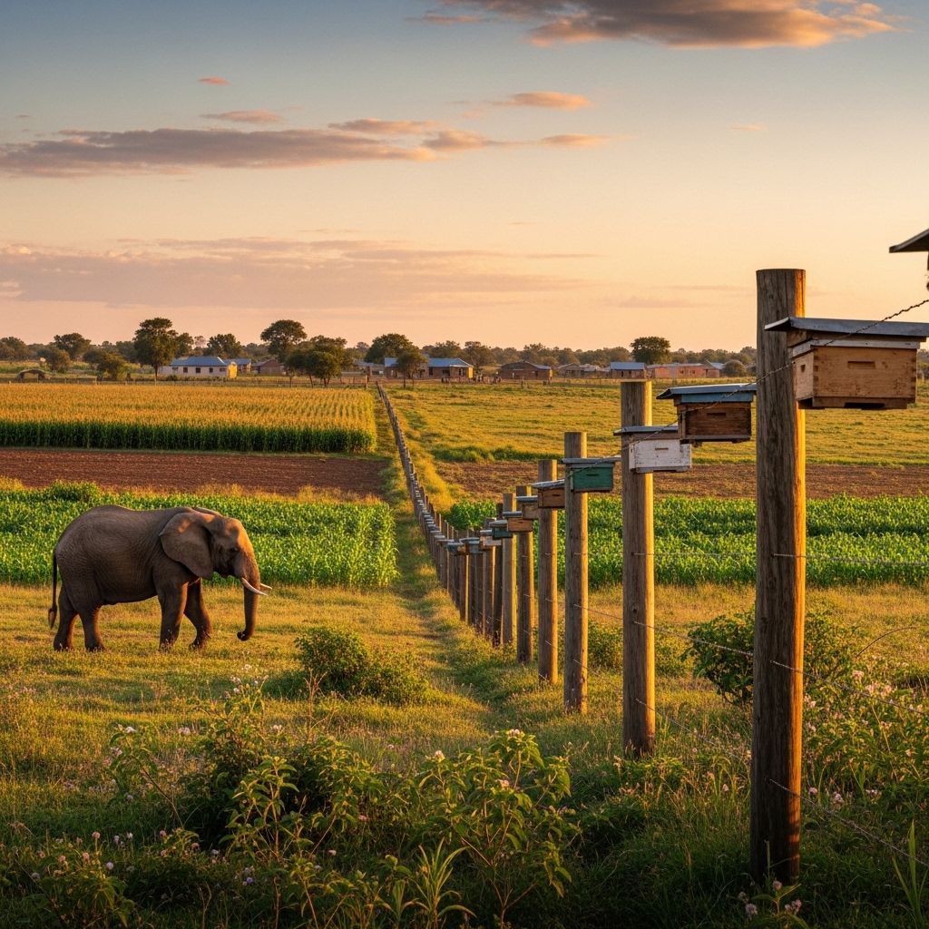 Beehive fences deter elephants, protect crops, and boost community livelihoods in regions facing escalating human-wildlife conflict.